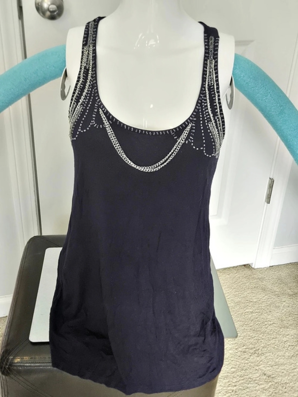 Arden B Embellished Y2K Tank Top in Purple Size Medium